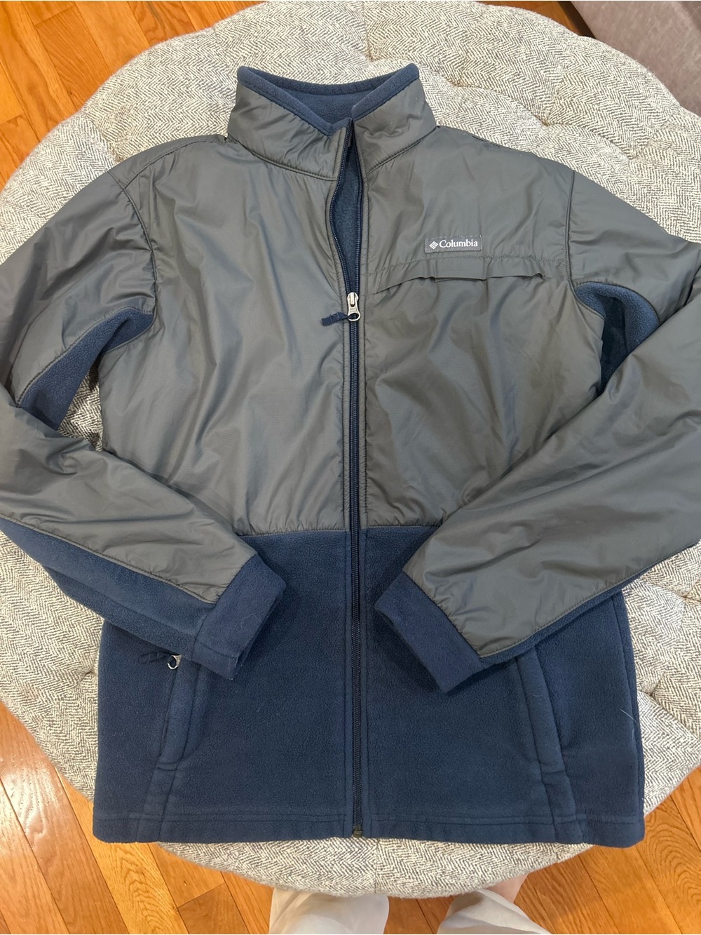 Columbia Kids Two-Tone Navy & Charcoal Fleece-Lined Jacket- XL 18/20